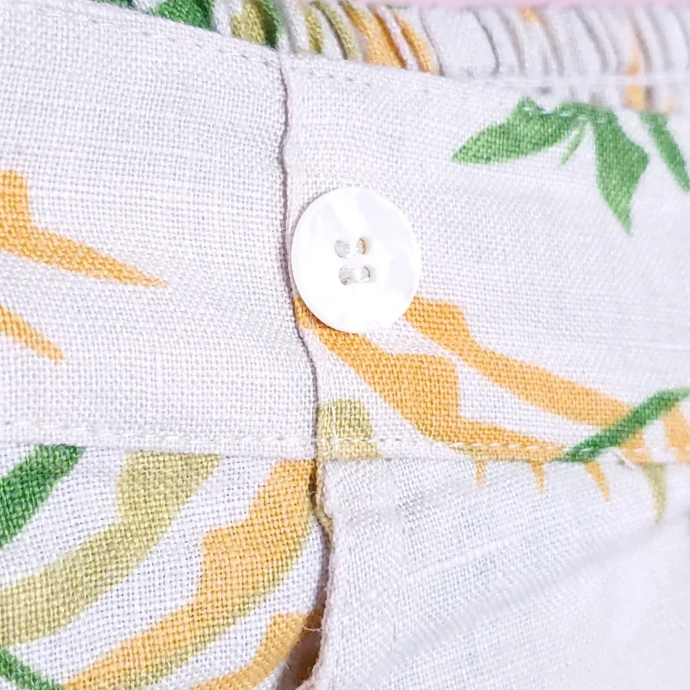 Anthropologie Lilka Linen Tropical Leaf Wide Leg Lounge Pants - Picture 5 of 13